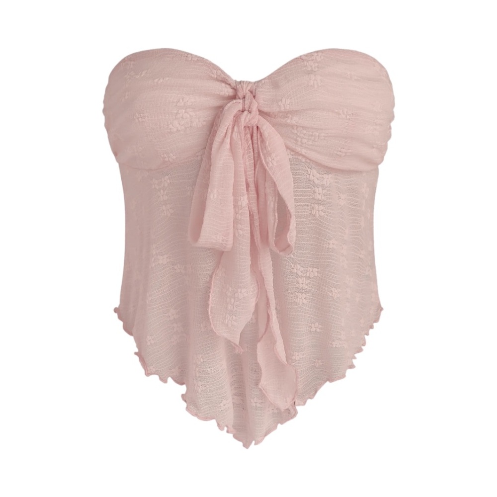 Cider | Floral Tie Front Tube Top | NWOT